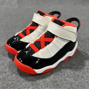 Toddler Air Jordan 6 Rings Basketball Shoes DV1344-108 White/Black-Orange 8C
